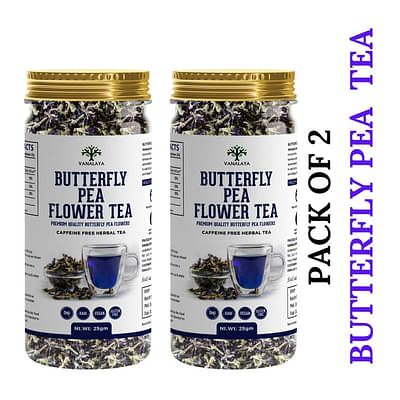 Butterfly Pea Tea Rich in Antioxidants For weight loss Reduce stress and Anxiety Boosting Memory 25gm Pack of 2 image