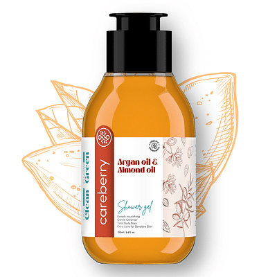Careberry Argan & Almond Oil Shower Gel|Deeply Nourishing| AYUSH Certified| Sulphate & Paraben-Free 100 mL image