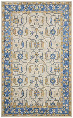 Carpet Blue Wool Romania Hand-Tufted image