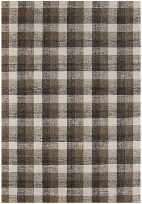 Carpet Khaki Wool Tartan Hand-Tufted image