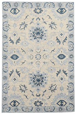Carpet Light Blue Wool Romania Hand-Tufted image