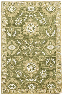 Carpet Olive Green Wool Romania Hand-Tufted image