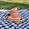 Ceramic Cup and Saucer Set | Baby Pink | 125 ml