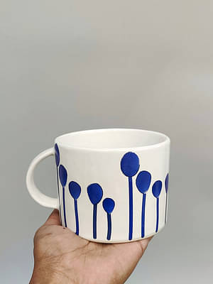Ceramic Mug | White & Blue | 400 ml image