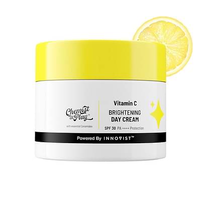 Chemist At Play Brightening Day Cream | Spf | Face Cream | Skin Brightening & Moisturisation | 30X Vitamin C With Camu Camu | Mineral Oil & Petroleum Free | Lightweight | 50 Gm image