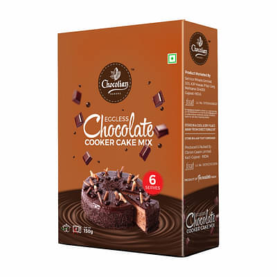 Chocolian Bakers Eggless Chocolate Cooker Cake Mix Powder  Instant Cake Mix Powder  4 Step Cake Mix  Mix, Pour, Bake & Serve  Moist Chocolate Cake  150 Grams image