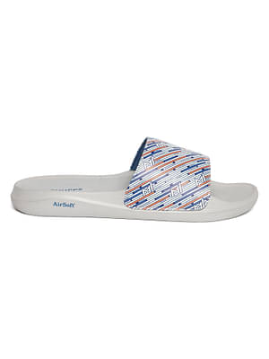 Chupps Men'S Official Mumbai Indians Quilted Mi Sliders - White & Grey image