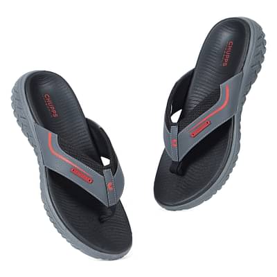 Chupps Men Viper Grey Red Casual Slider & Flipflop image