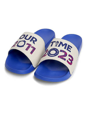 Chupps Official Icc Cricket World Cup - Men'S Printed Ergo-X Sliders - Blue & White image