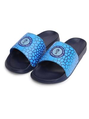 Chupps Official Icc Cricket World Cup - Men'S Printed Ergo-X Sliders - Navy Blue & Blue image