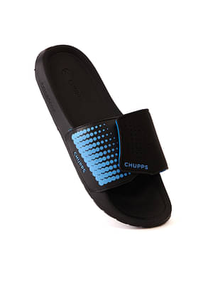 Chupps Offset Black Men's Casual Slider & Flipflop image