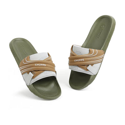 Chupps Vertex Olive Men's Casual Slider & Flipflop image