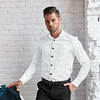 Classic Hemp & Cotton Shirt With Cuban Collar in Solid White