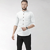 Classic Hemp & Cotton Shirt in Solid White With Classic Collar