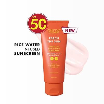 Conscious Chemist  Peach The Sun Sunscreen Spf 50 Pa++++ With Vitamin C- Non-Greasy, No-White Cast, Uva &Uvb Protection (50G) image