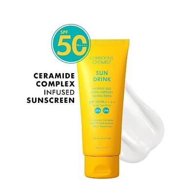 Conscious Chemist Sun Drink Hybrid Gel Sunscreen, Ceramide & Antioxidant Blend With Spf50 Pa++++ (50G) image