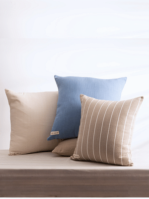 Copper-Red Niseko White Cotton Cushion Cover image