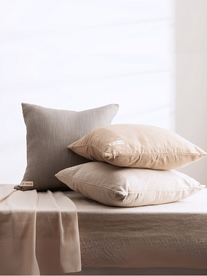 Copper-Red Saadiyat Ash Grey Cotton Cushion Cover image