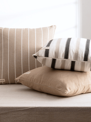 Copper-Red Serengeti Beige Cotton Cushion Cover image