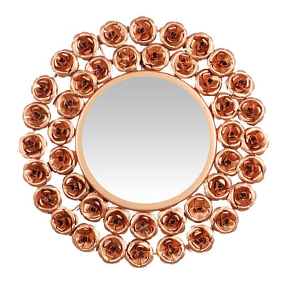 Copper Rose Mirror Wall Decor Set Of 2 image