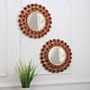 Copper Rose Mirror Wall Decor Set Of 2