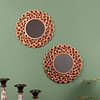 Copper Rose Mirror Wall Decor Set Of 2