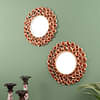 Copper Rose Mirror Wall Decor Set Of 2