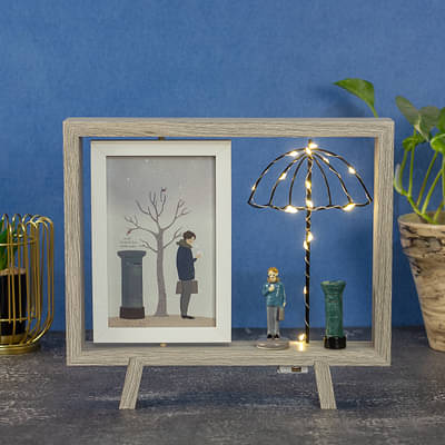 Coral Tree Photo Frame With Dual Frame with Led Light - Umbrella Style - Men image