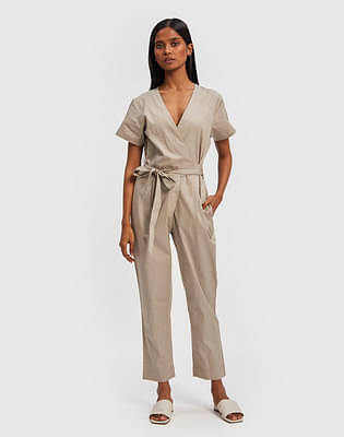 Cropped Wrap Jumpsuit image