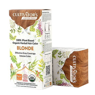 Cultivator'S Organic Hair Colour - (Blonde) - Organic Herbal Hair Colour For Women And Men - Ammonia Free Hair Colour Powder - Natural Hair Colour Without Chemical- 100G image