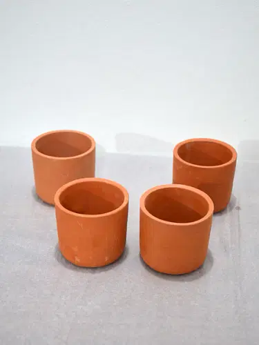 Cylinder Terracotta Pots - 3 Inches (Set Of 4) image