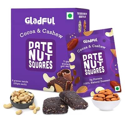 Date Nut Squares - Cocoa And Cashew -  Pack Of 1 (160Gm) image