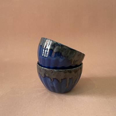 Deep Blue Sweet Bowls -Pack Of 2 image