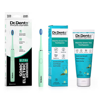 Dr.Dento Ultra Series Sonic Electric With Matcha Green Tea Toothpaste- 125 Gm image