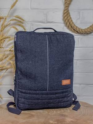 Dwij Upcycled Denim Unisex Office Travel Backpack image