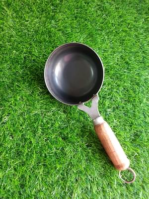 Earthbound Iron Tadka Pan with Wooden Handle image