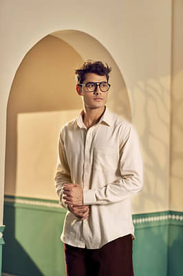 Earthpiece Ivory Undyed Handwoven Twill Shirt image