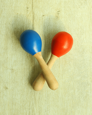 Earthy Tweens Multicolored Wooden Maracas - Set Of 2 image
