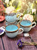 Elegant Sky Blue Ceramic Teacup