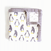 Elementary 100% Organic Muslin Cotton Reversible Dancing Penguin Dohar Blanket (140*100Cm)