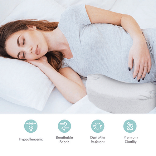 Elementary Premium Memory Foam Pregnancy Wedge Pillow With Removable Cover - White image