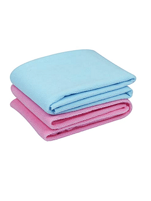 Elementary Smart Dry Waterproof Bed Protector Sheet Pack Of 2 Blue & Pink - Medium image