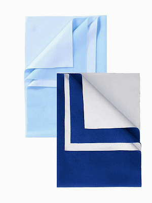 Elementary Smart Dry Waterproof Bed Protector Sheet Pack Of 2 Sky Blue & Dark Blue - Small image