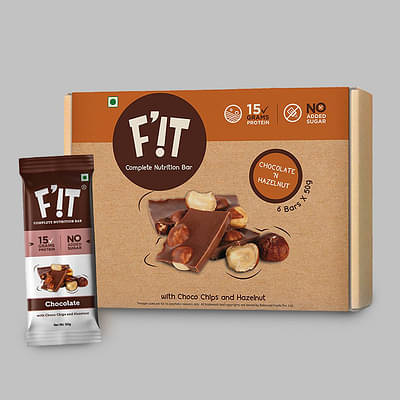 F'iT Nutrition Bar - Chocolate with Hazelnut (Pack of 6) image