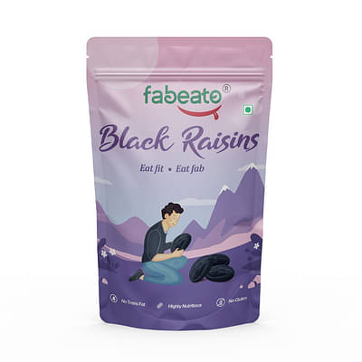 Fabeato Premium Afghani Seedless Black Raisins 200 Gm image