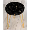 Faux Fur Stool for Sitting -Black Gold