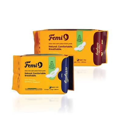 Femi9 Anion Sanitary Napkin Large & Xxl |All Night Comfort | Overnight Protection |
 Itching Free Pads | Safe On Skin | Toxic Free Pads | 3X Higher  Absorption | 
Leak Lock Protection | Fast Absorption Pads image