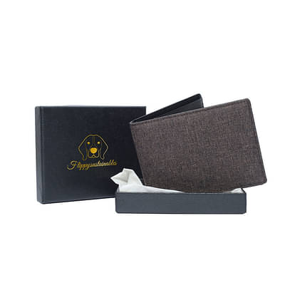 Flippysustainables Natural Eco-Friendly And Environment Sustainable Vegan Forest Wallet With Hemp Covering | Black Wallet | Slim Wallet | Sleek Wallet | Wallet For Men | Minimalist Wallet image