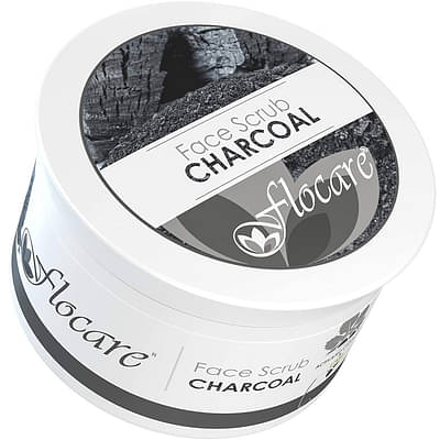 Flocare Activated Charcoal Face Scrub |Pack Of 2 | 200 Gm Each image