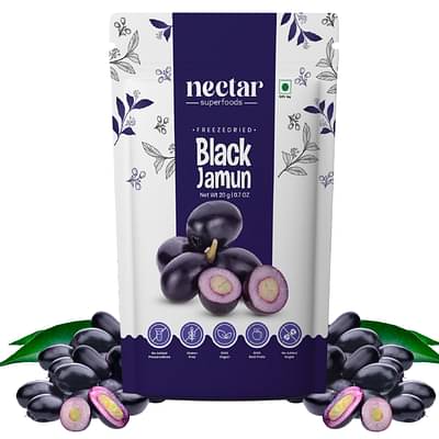 Freeze Dried Black Jamun Cubes By Nectar Superfoods | 20 Gram Pouch | Pack Of 1 Nos image